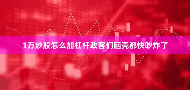 1万炒股怎么加杠杆政客们脑壳都快吵炸了
